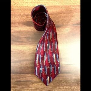 🍁SALE🍁JULIA VALENTINO Vintage Red/Burgundy Silk Necktie